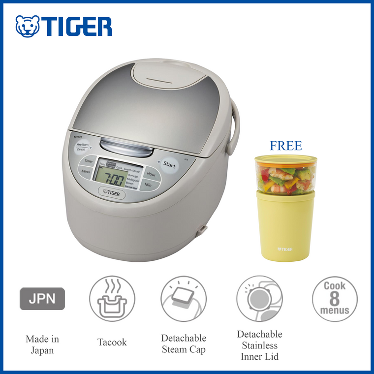 Microcomputer Controlled Rice Cooker JAX-S10S with free Tiger Lunch Jar LCC-A030